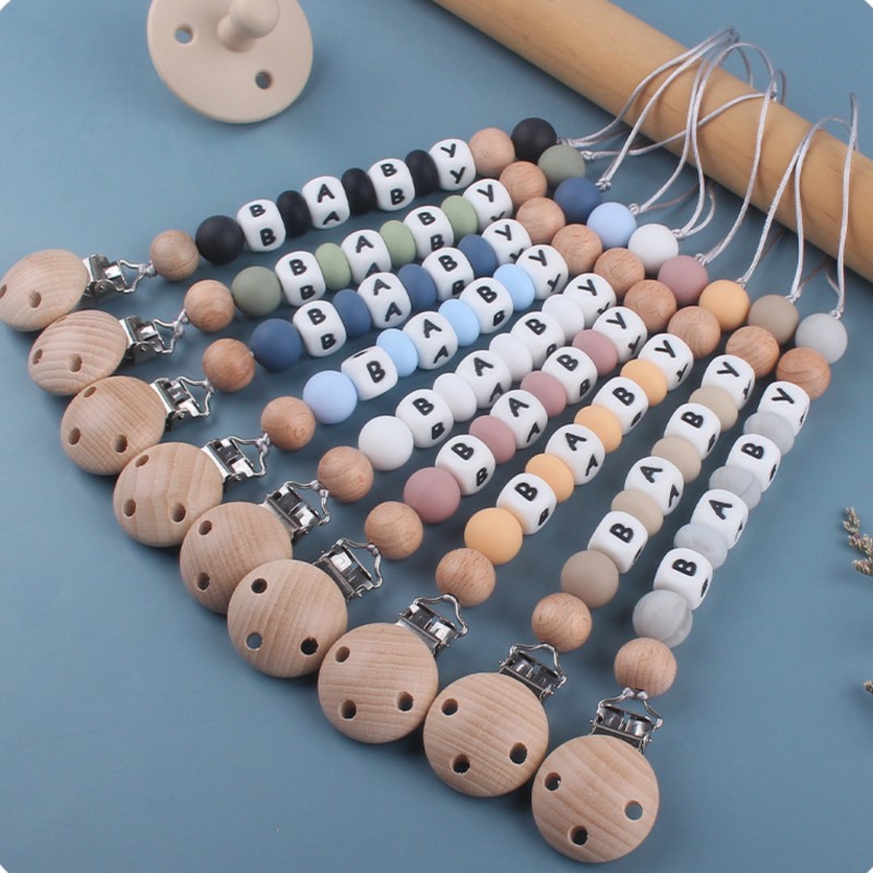 Baby Products Nipples - Dummy Holder Clip Customization Name Silicone