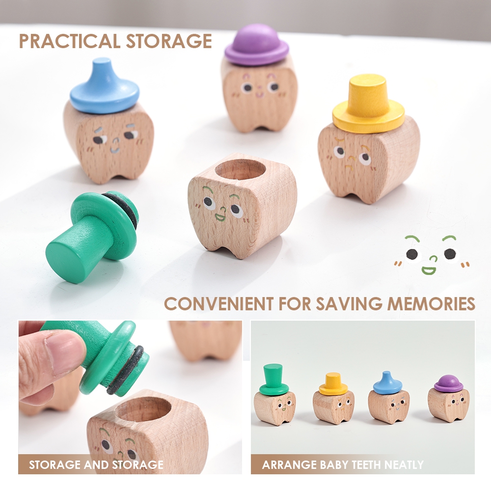 4pc Set Baby Tooth Wooden Box  - огляд і ціна Baby Products Nipples