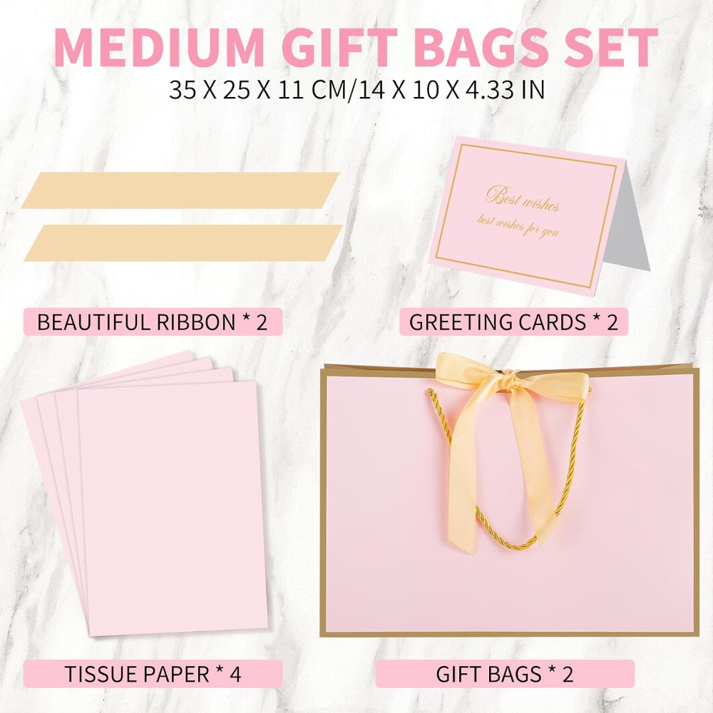 Pink Gift Bags with Handles, 1 - огляд і ціна Baby Products Gift Card